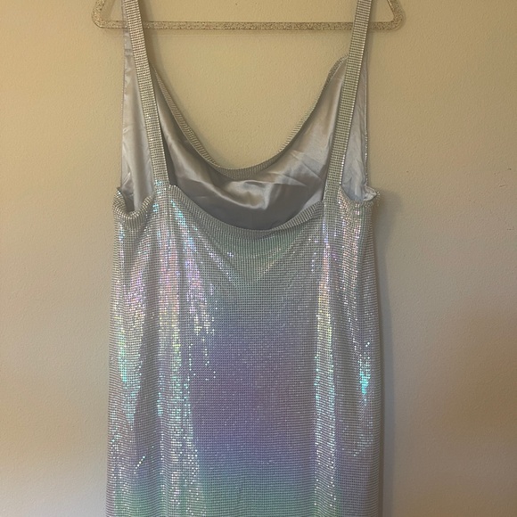 House of Harlow rhinestone mini dress NWT sz L metallic disco ball holiday final - Picture 5 of 9